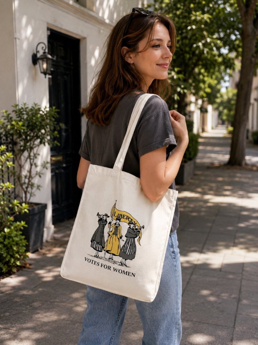 Votes for Women Liberty 1920s Vintage Rustic Canvas Tote Bag NWOT